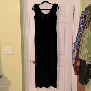Alex Evenings size 12 velvet navy blue stretchy long formal dress